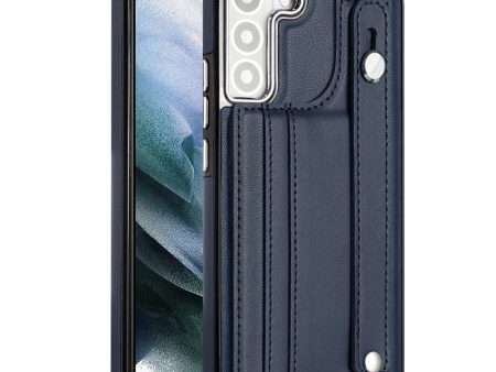 YB Leather Coating Series-5 For Samsung Galaxy S22 5G Card Slots Scratch-proof Cover Leather Coated TPU Kickstand Case For Cheap