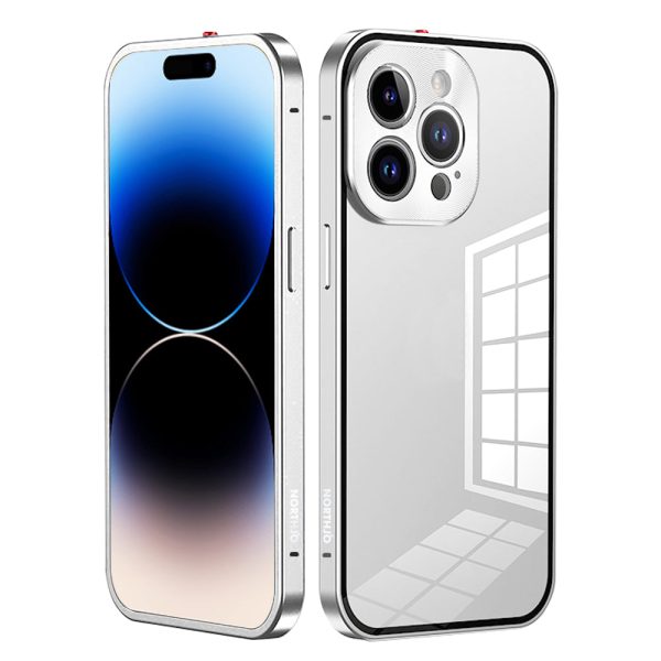 NORTHJO For iPhone 14 Pro Max Aluminum Alloy Frame+Tempered Glass Back Cover Buckle Installation Protective Phone Case Online Sale