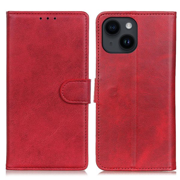 Phone Case for iPhone 15 Plus , PU Leather+TPU Foldable Stand Cowhide Texture Wallet Cover For Sale