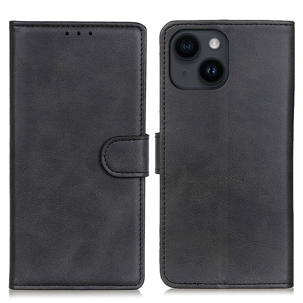 Phone Case for iPhone 15 Plus , PU Leather+TPU Foldable Stand Cowhide Texture Wallet Cover For Sale