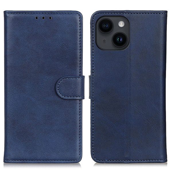 Cowhide Texture Phone Wallet Case for iPhone 15 , PU Leather Stand Protective Phone Cover Supply