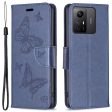 For Xiaomi Redmi Note 12S 4G Stand Wallet Phone Case Butterfly Imprinted Leather Flip Cover with Strap For Discount