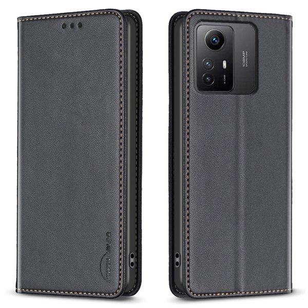 BINFEN COLOR BF18 Protective Case for Xiaomi Redmi Note 12S 4G Phone Shell Leather Cover with Card Holder Hot on Sale