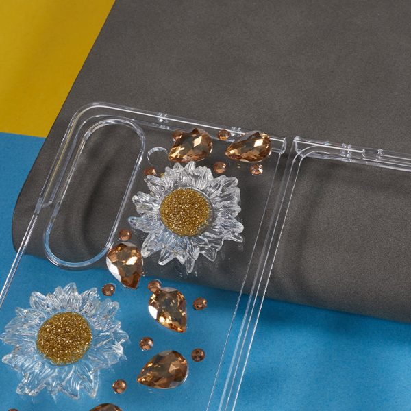 For Samsung Galaxy Z Fold5 5G Hard PC Phone Case 2-Piece Design Rhinestone Decor Folding Phone Cover For Cheap