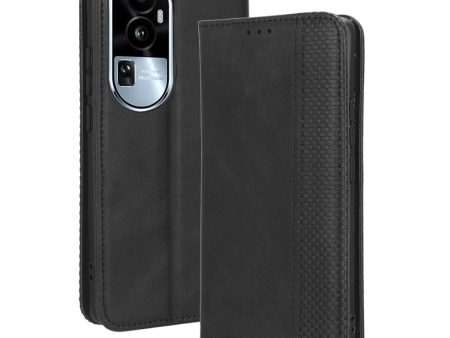 Stand Wallet for Oppo Reno10 Pro+ 5G Anti-fall Retro Mobile Phone Cover PU Leather Magnetic Case on Sale