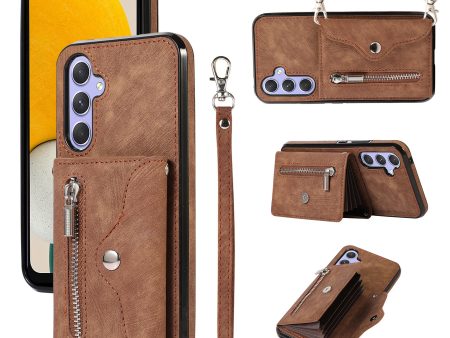 Smartphone Case for Samsung Galaxy A13 5G PU Leather+TPU Kickstand Shell with RFID Blocking Card Bag on Sale