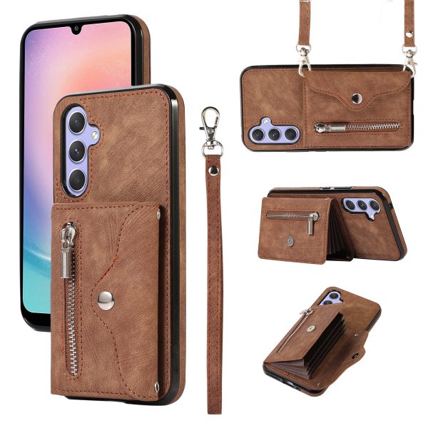 For Samsung Galaxy A24 4G Wallet Design Phone Case RFID Blocking Card Bag Kickstand PU Leather+TPU Cover For Sale