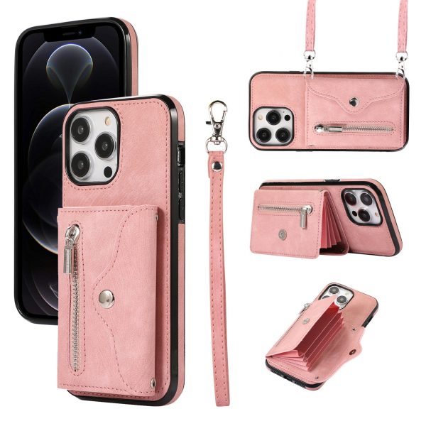 For iPhone 12   12 Pro 6.1 inch PU Leather+TPU Phone Case Kickstand Cover with RFID Blocking Card Bag For Cheap