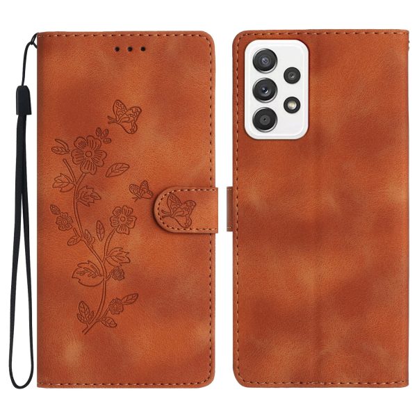 Flower Imprint Leather Case for Samsung Galaxy A72 4G   5G , Wallet Stand Mobile Phone Cover For Cheap