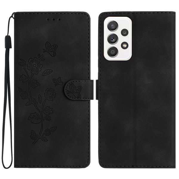 Flower Imprint Leather Case for Samsung Galaxy A72 4G   5G , Wallet Stand Mobile Phone Cover For Cheap