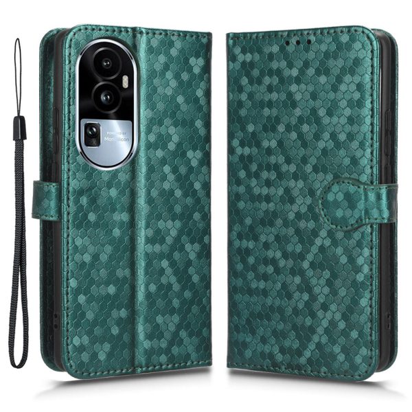 For Oppo Reno10 Pro+ 5G PU Leather Wallet Mobile Case Dot Imprinted Flip Stand Phone Cover Sale