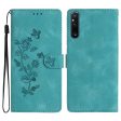 Flower Imprint Leather Case for Sony Xperia 1 V , Wallet Stand Anti-scratch Mobile Phone Cover Online Sale