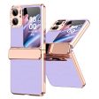 For Oppo Find N2 Flip 5G PU Leather+PC Phone Case Hinge Protection Electroplating Back Cover Discount