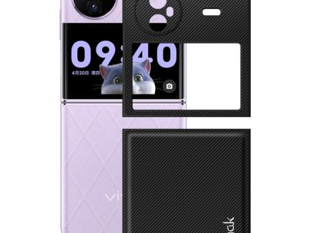 IMAK Ruiyi Series for vivo X Flip PU Leather + PC Phone Case Two-Piece Design Carbon Fiber Texture Non-Slip Cover Hot on Sale