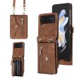 Kickstand Phone Case for Samsung Galaxy Z Flip4 5G RFID Blocking Card Bag PU Leather+TPU Cover Online now