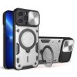 For iPhone 13 Pro 6.1 inch Slide Camera Lid Mobile Case Free Rotation Kickstand PC + TPU Cover Online