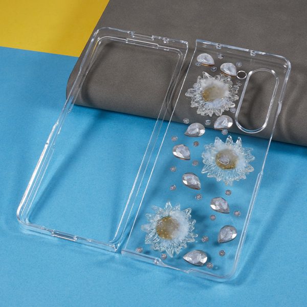 For Samsung Galaxy Z Fold5 5G Hard PC Phone Case 2-Piece Design Rhinestone Decor Folding Phone Cover For Cheap