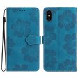 For iPhone X   XS 5.8 inch Flowers Imprint Mobile Case PU Leather Wallet Anti-drop Stand Cover For Cheap