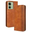 For Motorola Edge 40 5G Retro Stand PU Leather Magnetic Phone Case Wallet Anti-Scratch Mobile Phone Cover For Sale