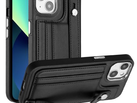 For iPhone 13 6.1 inch Protective Case YB Leather Coating Series-5 Card Slots TPU Phone Cover with Kickstand Sale