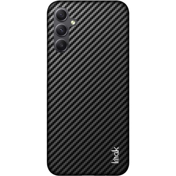 IMAK Ruiyi Series for Samsung Galaxy A34 5G Phone Case PU Leather Coated PC Carbon Fiber Texture Cover Fashion