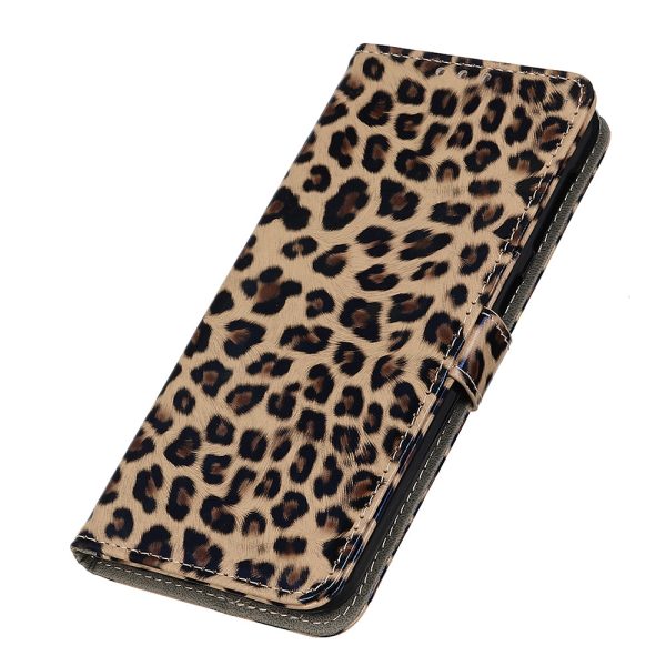 For Nokia C22 PU Leather Stand Case Leopard Pattern Mobile Phone Wallet Cover Fashion