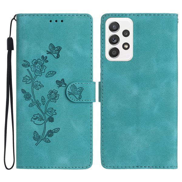 Flower Imprint Leather Case for Samsung Galaxy A72 4G   5G , Wallet Stand Mobile Phone Cover For Cheap