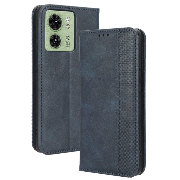 For Motorola Edge 40 5G Retro Stand PU Leather Magnetic Phone Case Wallet Anti-Scratch Mobile Phone Cover For Sale