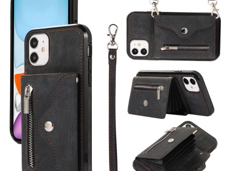 For iPhone 12 mini 5.4 inch RFID Blocking Card Bag Anti-drop Phone Case Kickstand PU Leather+TPU Cover Fashion