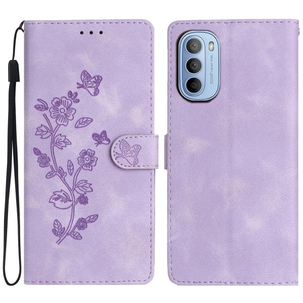 For Motorola Moto G62 5G Magnetic Phone Case Imprinted Flower Wallet Stand Leather Mobile Phone Cover Hot on Sale