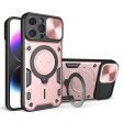 For iPhone 14 Pro Anti-drop Cover Rotatable Kickstand PC + TPU Mobile Case with Slide Camera Lid Cheap