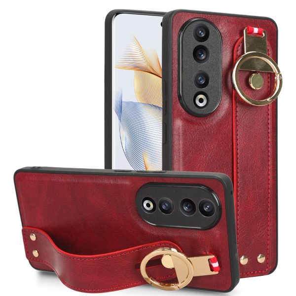 For Honor 90 Pro Wristband Kickstand Protective Case Bottle Opener Design PU Leather+PC+TPU Phone Cover Online Hot Sale