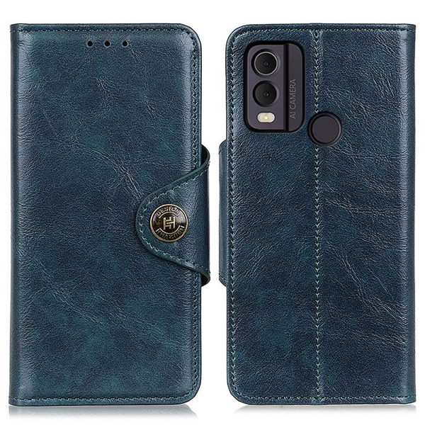 KHAZHEN for Nokia C22 PU Leather Wallet Case Mobile Phone Stand Cover Fashion