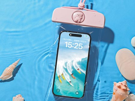 IPX8 Waterproof Phone Pouch for Phones within 7.2   Cute Bear ransparent TPU Floating Phone Case Underwater Screen Touchable For Sale