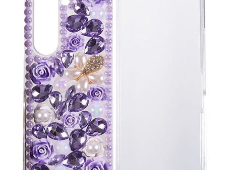 PC Phone Case for Samsung Galaxy Z Fold5 5G , 2-Piece Design Rhinestone Decor Phone Cover For Cheap