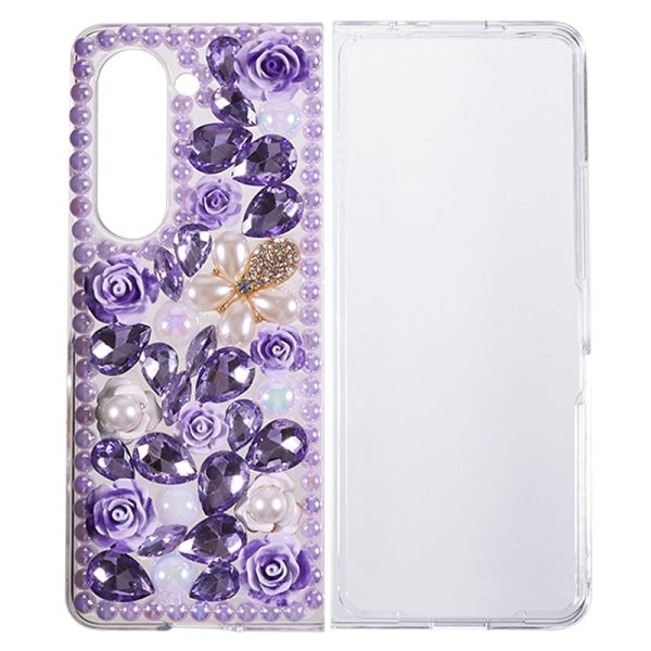 PC Phone Case for Samsung Galaxy Z Fold5 5G , 2-Piece Design Rhinestone Decor Phone Cover For Cheap