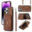 For iPhone 14 Pro PU Leather+TPU Scratch Proof Phone Case Kickstand Cover with RFID Blocking Card Bag Sale