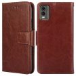 For Nokia C32 Textured PU Leather Phone Shockproof Case Wallet Stand Mobile Cover Cheap