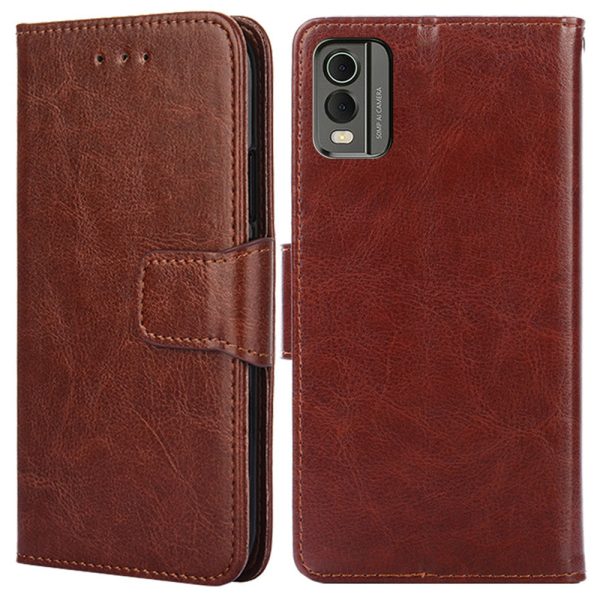 For Nokia C32 Textured PU Leather Phone Shockproof Case Wallet Stand Mobile Cover Cheap