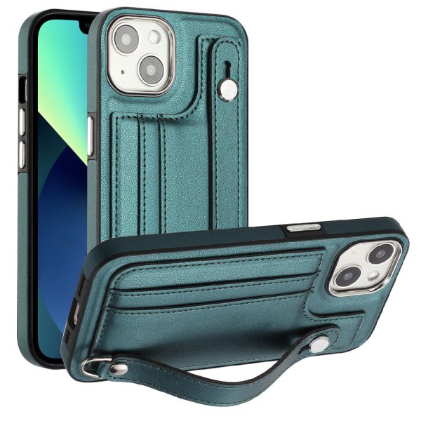 For iPhone 13 6.1 inch Protective Case YB Leather Coating Series-5 Card Slots TPU Phone Cover with Kickstand Sale