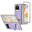 For Huawei Mate X3 5G Kickstand Phone Case PU Leather Coated PC Electroplating Frame Cover with Tempered Glass Film Hot on Sale