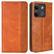 For Infinix Smart 7 Plus Anti-dust Phone Cover PU Leather Stand Wallet Retro Magnetic Closure Mobile Phone Case For Sale