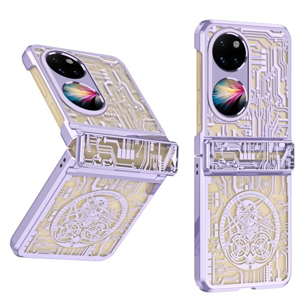 Mechanical Legend Series for Huawei P50 Pocket Hard PC Back Cover Hinde Protection Electroplating Phone Case For Cheap