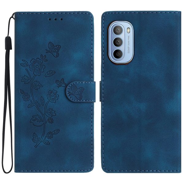 For Motorola Moto G62 5G Magnetic Phone Case Imprinted Flower Wallet Stand Leather Mobile Phone Cover Hot on Sale