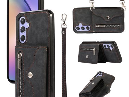 For Samsung Galaxy A54 5G RFID Blocking Mobile Phone Cover Card Bag Kickstand PU Leather Coated TPU Cover on Sale