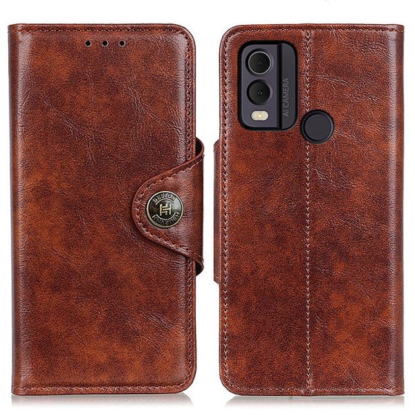 KHAZHEN for Nokia C22 PU Leather Wallet Case Mobile Phone Stand Cover Fashion