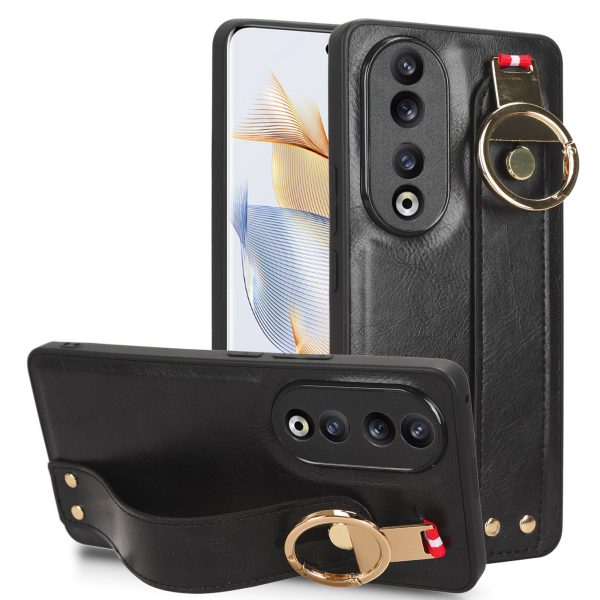 For Honor 90 Pro Wristband Kickstand Protective Case Bottle Opener Design PU Leather+PC+TPU Phone Cover Online Hot Sale