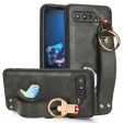 For Asus ROG Phone 5 ZS673KS Wristband Kickstand Cell Phone Cover PU Leather Coated PC+TPU Back Case with Neck Strap Online now