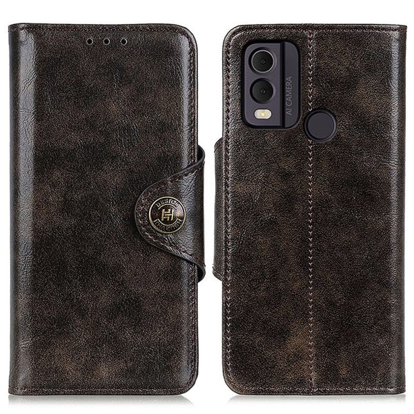 KHAZHEN for Nokia C22 PU Leather Wallet Case Mobile Phone Stand Cover Fashion