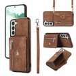 For Samsung Galaxy S21 FE 5G Smartphone Case Kickstand PU Leather+TPU Shell with RFID Blocking Card Bag on Sale